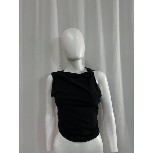 Acne Studios 'Knotted' Black Shoulder Top Size 32 - Picture 2 of 5
